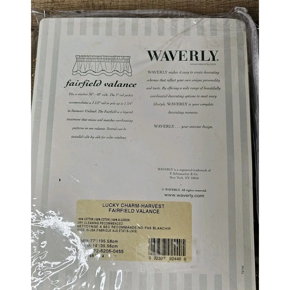 Waverly Fairfield Lucky Charm Harvest Valance New Vintage